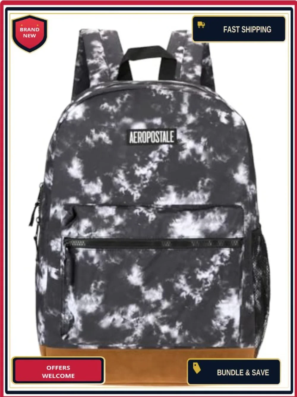 Aeropostale Unisex Backpack Padded Laptop Sleeve 600D Polyester Water Repellent